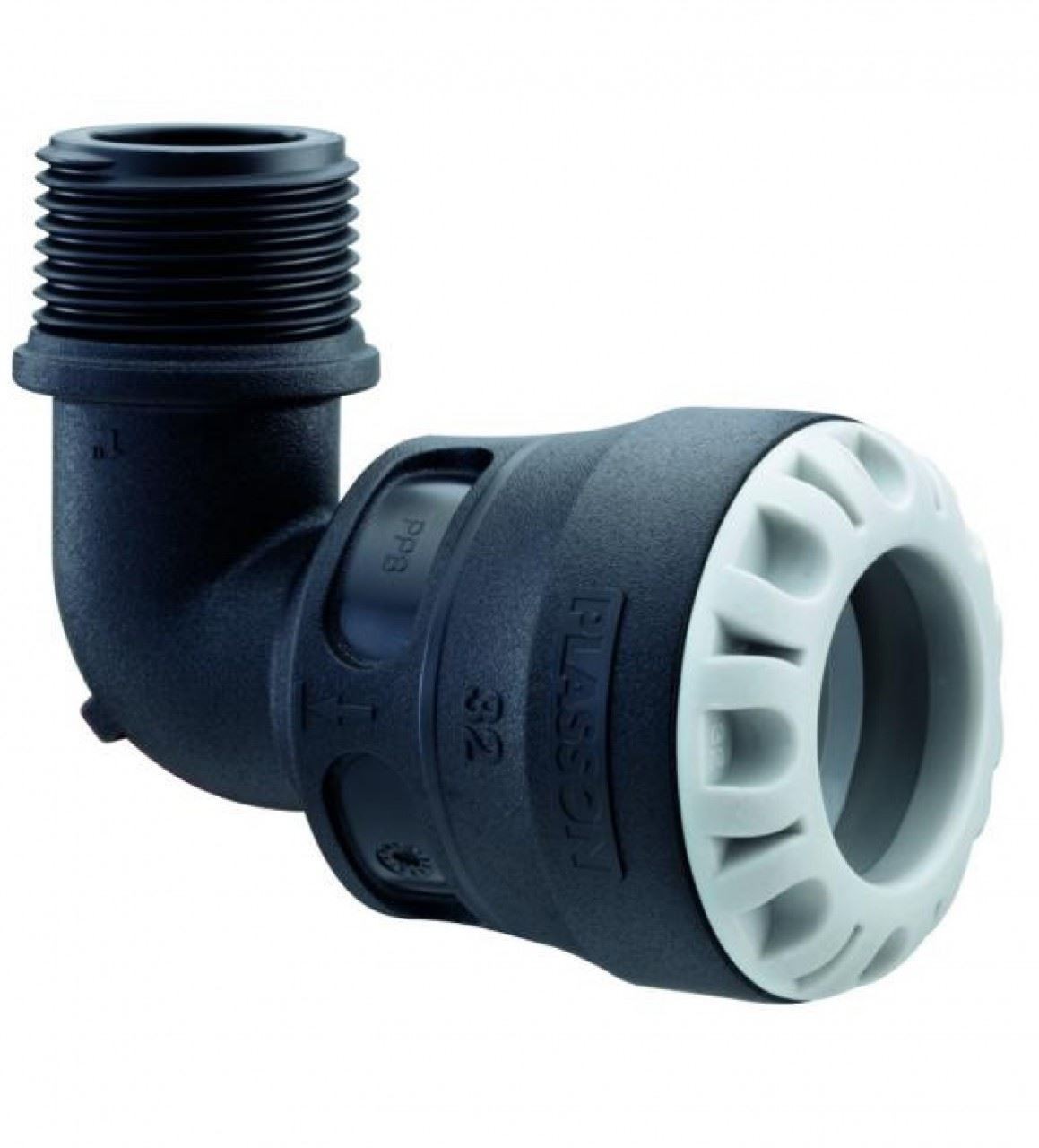 Plass-ONE 25mm x 3/4"" MDPE Push Fit Threaded Male Elbow - FREE Next-Day Delivery