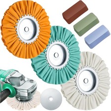 8 Inch Airway Buffing Wheels Kit - Polishing Compound for Angle Grinder