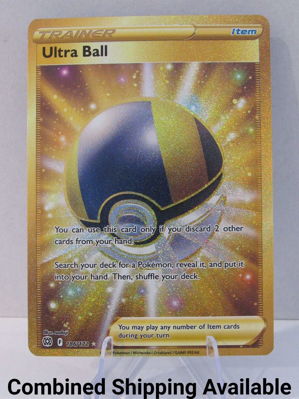 Ultra Ball (Secret) 186/172 SWSH09: Brilliant Stars NM Rainbow Full Art 17149