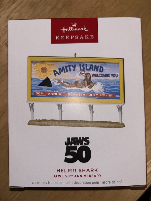 Hallmark 2025 Help! Shark Jaws 50TH Anniversary Movie Ornament