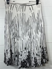 VTG Accordion Pleated Floral Skirt Long Sz Med Maxi Pinup Rockabilly