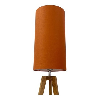 Extra hoher Lampenschirm gebranntes orange Leinen zylindrische Zylindertrommel