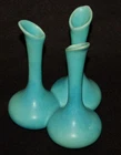 VINTAGE Van Briggle Tri-tip Vase Turquoise by Anna VB Made in USA 1950's