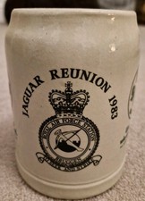 RAF Bruggen Pottery Beer Stein 0.5L, Jaguar Reunion 1983, New, Good Condition 