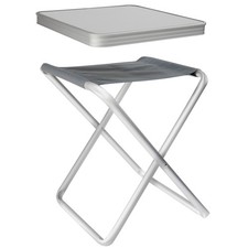 Hocker mit Tischplatte Beistelltisch Camping Tisch 40x40cm MDF 80kg Alu