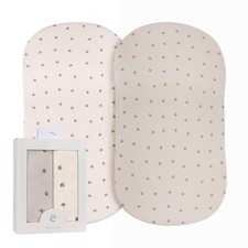 Ely  s  Co. Bassinet Sheets 2-Pack - Sage Vintage Leaf Fitted Mattress Set