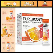 Sugar-Free Energy Booster Drink Mix - Citrus Sunrise, 30 Pack, Clean Energy Mix