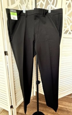 Haggar Men's Straight Fit Dress Pants Super Flex Stretch Repreve Black 40