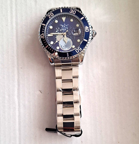 Velaro Men’s Diver Watch Blue Dial Quartz Date Uni-Rotating Blue Bezel