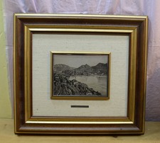 QUADRO SU LASTRA IN ARGENTO cm.38 X 42 – PANORAMA DELLA CITTÀ DI COMO [TI44]