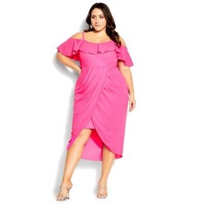 City Chic  flirtation dress - neon pink - NWT 22W