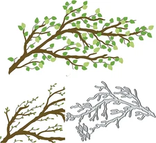 Tree Branches Leaves Metal Die Cuts,Flower Tree Leaf Cutting Dies Cut Stencils f