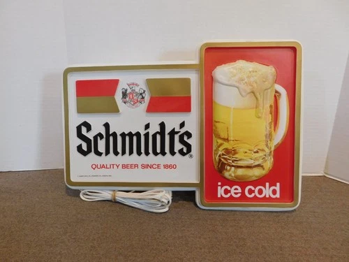 Vintage Schmidt's NOS Lighted Beer Sign 18" x 12"