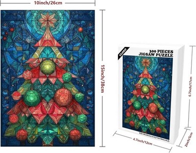 Mosaic Christmas Tree  300 Pc Jigsaw Puzzle, Brand New-Sealed Box!
