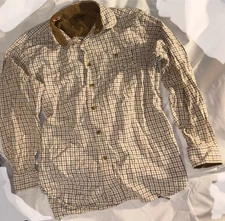 L.L. Bean Long Sleeve Button Down Town & Field Size. M Reg Men's Tan Plaid