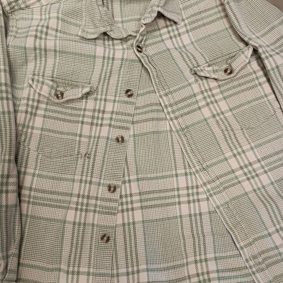 👾Rusty Skate Baggy Surf Button Down Flannel Vintage Shirt Mens Size 23x27 - Image 2 of 4