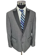 Ryan Seacrest Distinction Blazer Jacket Mens 42 S Gray Sports Coat 2 B Peaked