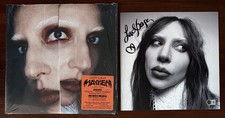 LADY GAGA SIGNED & HEART MAYHEM ALTERNATE PHOTO CARD & VINYL LP BECKETT BAS COA