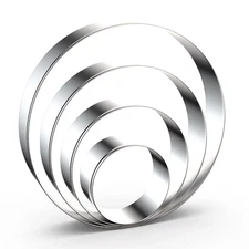 Circle Round Biscuit Cookie Cutter Set Large - 5 Inch 4 Inch 3 Inch 2 Inch