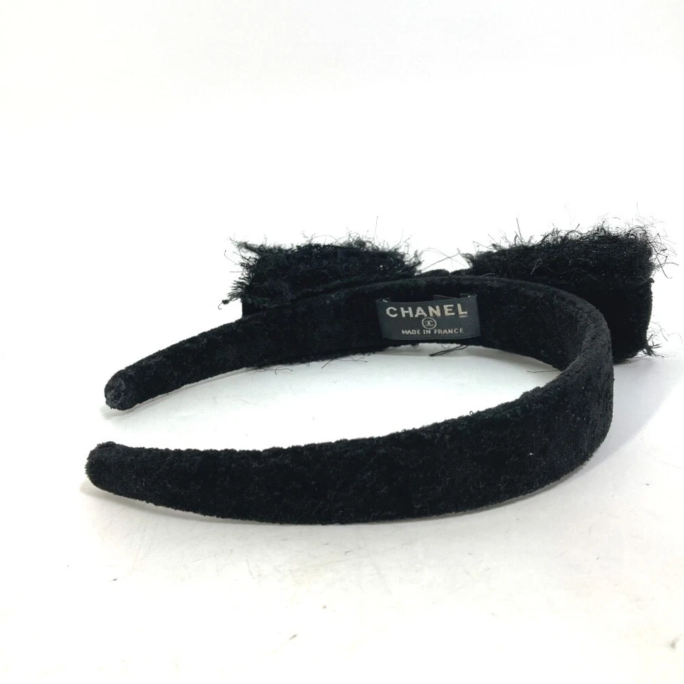 Cinta CHANEL 14K Marca CC CC Diadema Tweed Negra Foto 3 de 4