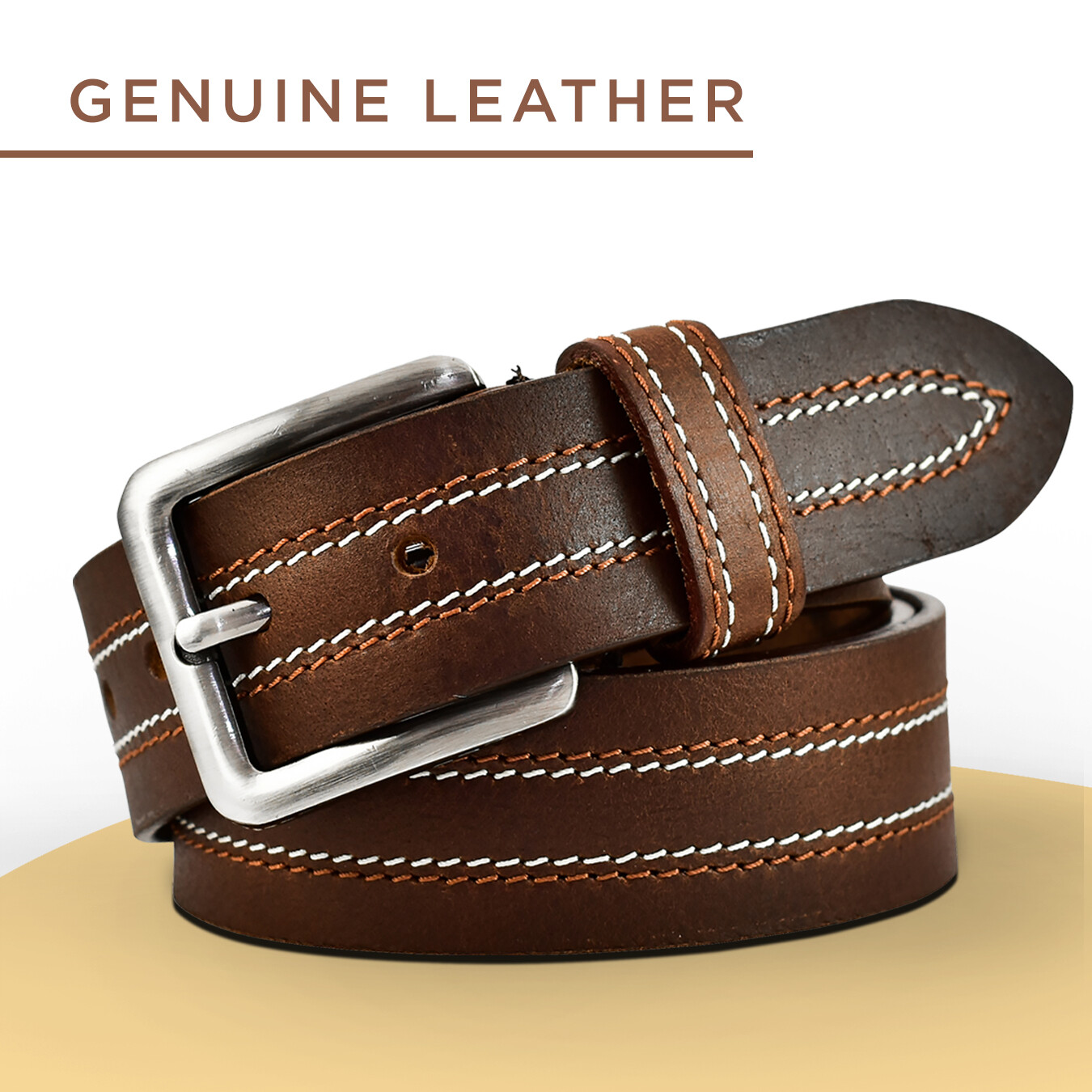 Men’s Full Grain Leather Belts XXXL Size Genuine Casual Belt 1.5inch