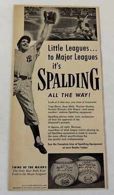 1954 Spalding baseball ad ~ YOGI BERRA ~ NY Yankees