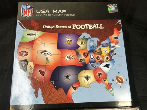 NFL FOOTBALL MAP PUZZLE UNITED STATES OF FOOTBALL 500 Pcs NFC AFC NEW - Picture 6 of 6