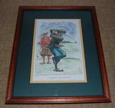 Framed Golf Print -A Gallery of Golfers - by Hubbard - Signed and Numbered