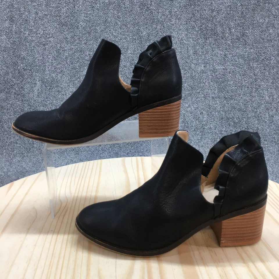 Journee Collection Ankle Boots Womens 8 Black Lennie Slip On Casual Leather - Image 2 of 4