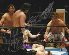 Jay White Hirooki Goto Yoshi-Hashi Signed 8x10 Photo BAS New Japan Pro Wrestling