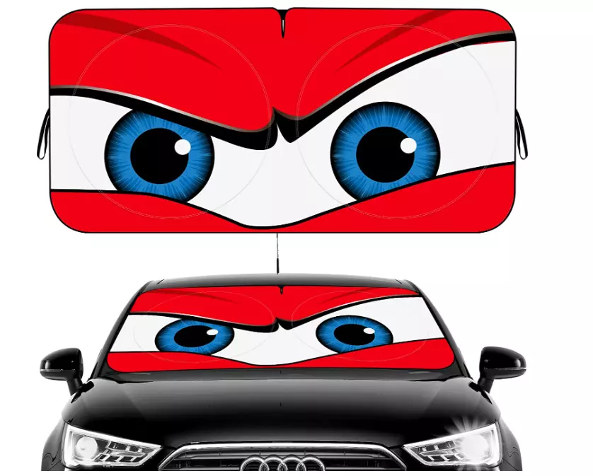 Car Windshield Sun Shade,Car Sun Shade Funny Car Eyes Sun Visor for Car  Windshie