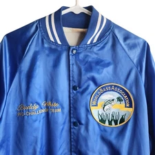 Vtg Auburn Sportswear Snap Front Bomber Jacket World Bass Association Size XL