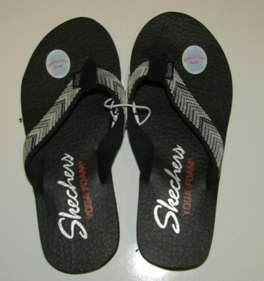 skechers yoga foam flip flops womens