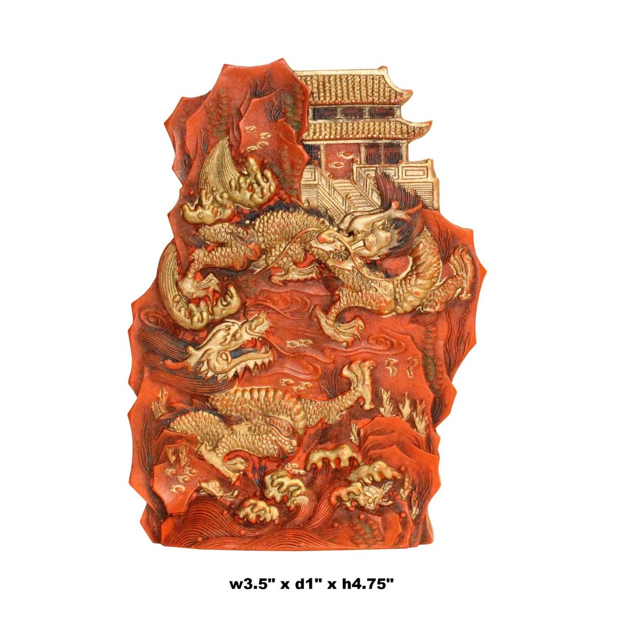 Chinese Calligraphic Cinnabar Ink Stick Double Dragons Scenery Art ws277S Chinese Calligraphic Cinnabar Ink Stick Double Dragons Scenery Art ws277S