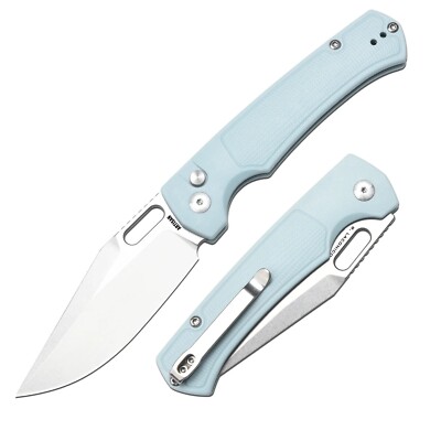 ATZ1867PMG ArtisanCutlery Revel AR-RPM9 Blade Mint Green FRN Handles Button Lock