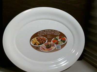 Arrow 00176 Serving Platter 20'' x 15 1/2'', White Plastic, Lot of 2, FREE SHIP