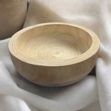 Handcrafted Decor Rustic Wood Bowl Carving Bowl Elegant Home Decor Thick Bowl