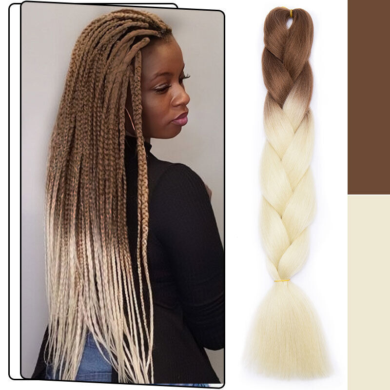 US Ombre Festival Party Synthetic Jumbo Box Braids Hair Extensions Cornrow  Twist