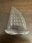 Vintage Waterford Crystal Clear Sailboat NAUTICAL Boat Paperweight Figurine 5.5"