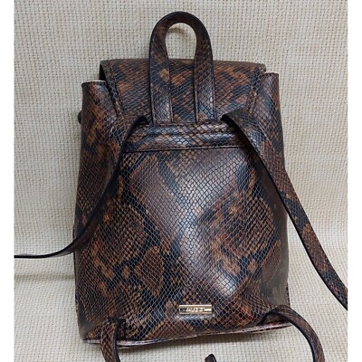 ALDO Brown & Gold Snakeskin Print Faux Leather Backpack Adjustable Straps ALDO Brown & Gold Snakeskin Print Faux Leather Backpack  main image 2