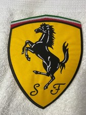 FERRARI  NEW EMBROIDERED COMPANY IRON ON JACKET NAME PATCH TAG 8 X 6-1/2