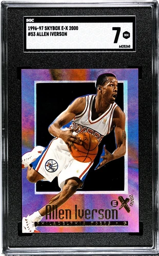 1996-97 Skybox E-X2000 #53 Allen Iverson RC RC Sixers SGC 7 - Nice Eye Appeal