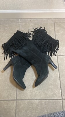 Matisse Coconuts black fringe  Sioux  suede knee high boots genuine suede size 7