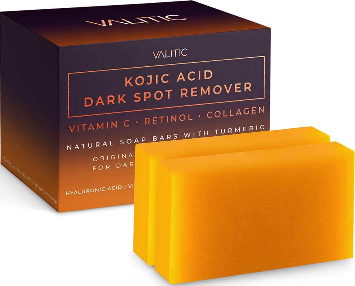 VALITIC Kojic Acid Soap Bar with Vitamin C Retinol Collagen for Dark Spots Brightening