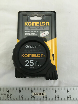 (1) NEW Komelon Gripper Speed Mark 25ft Tape Measure SM5425