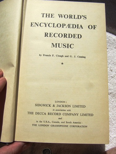 SIGNED Harold Schonberg 1952 WERM World's ENCYCLOPAEDIA of RECORDED MUSIC Cuming - Picture 3 of 8