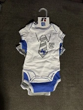 Russell Official Air Force Baby One Piece 3 Per Hanger.  0-3 Months Brand New!