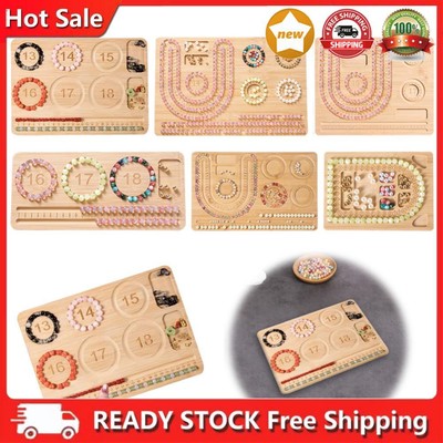 Wooden Bead Board Jewelry Making Board Deep Grooves Multi-Function for Beginners