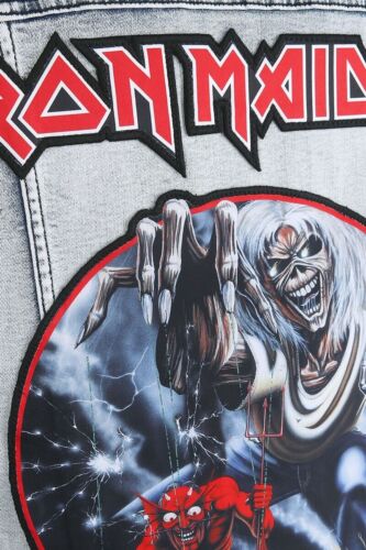 Iron Maiden The Number of the Beast Jacket Heavy Metal Band Denim Blue Jacket - Picture 5 of 8