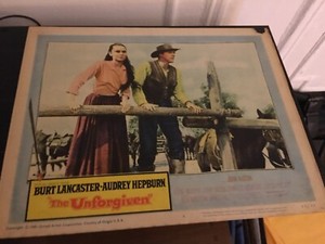 Audrey Hepburn Burt Lancaster The Unforgiven original 11"x14" lc See  Descript